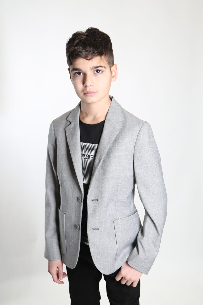 Grey Textured Blazer