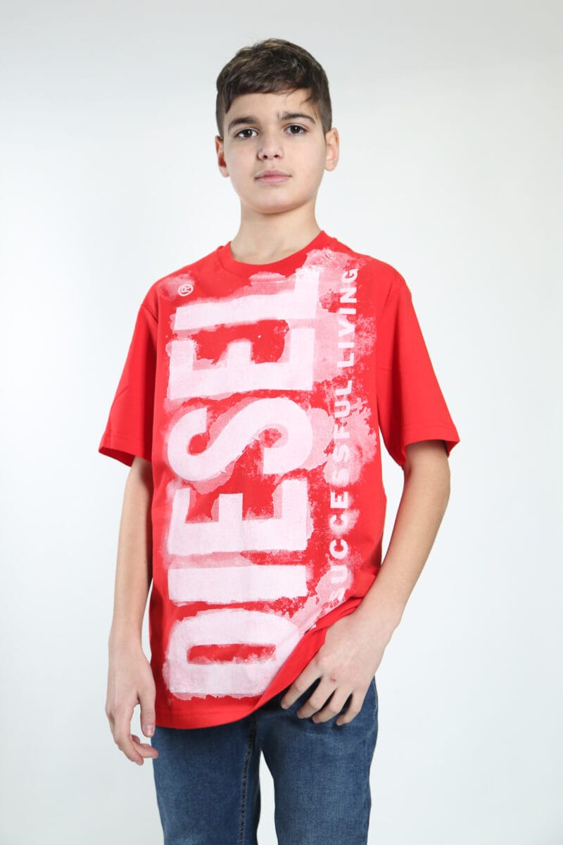 Red and White Diesel Tee